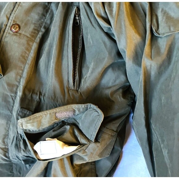 St Johns Bay Vintage Winter Jacket Removable Liner Hood Army Green Quilted M Men - Picture 15 of 16
